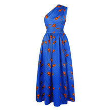 Load image into Gallery viewer, Versatile African Print Dress - Blue Paisley - Available in UK Sizes 8 - 16
