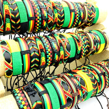 Load image into Gallery viewer, Mix and Match Rasta Colour Unisex Leather Bracelets - Several to Collect
