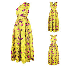 Load image into Gallery viewer, Versatile African Print Dress - Yellow Paisley - Available in UK Sizes 8 - 16
