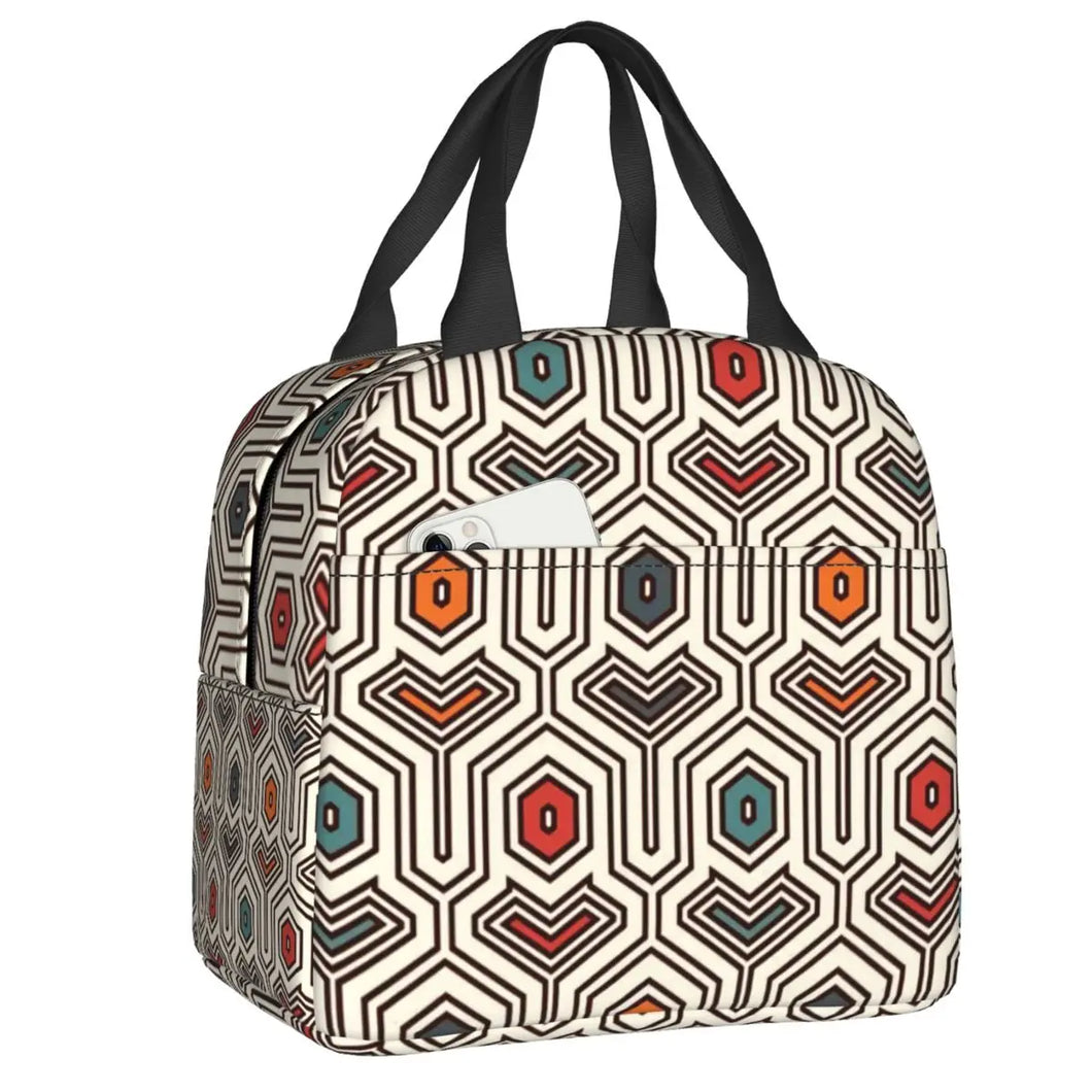 African Print Insulated Lunch Bag - Design R