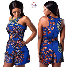 Load image into Gallery viewer, African Print Cotton Playsuit - Various Colours Available in UK Sizes 8 - 22
