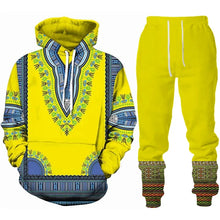 Load image into Gallery viewer, Yellow Unisex Dashiki Print Tracksuit - Available in Adult Sizes S - 5XL
