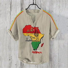 Load image into Gallery viewer, Lion of Judah - Africa Map - Bamboo/Linen Shirt - Available in Sizes S - 5XL
