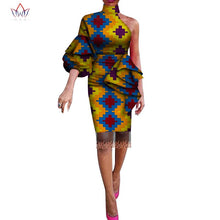 Load image into Gallery viewer, African Print Off-shoulder Cotton Midi Dress - Various Colours Available - UK Sizes 8 - 22
