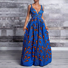 Load image into Gallery viewer, Versatile African Print Dress - Blue Paisley - Available in UK Sizes 8 - 16
