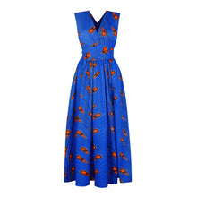 Load image into Gallery viewer, Versatile African Print Dress - Blue Paisley - Available in UK Sizes 8 - 16
