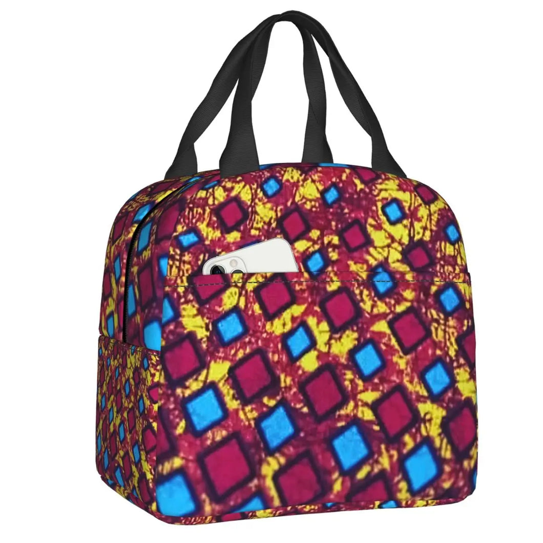 African Print Insulated Lunch Bag - Design S