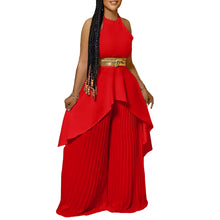 Load image into Gallery viewer, Top and Matching Wide Leg Pleated Trouser Set - Various Colours Available in UK Sizes 8 - 18
