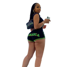 Load image into Gallery viewer, One Love Shorts and Matching Crop Top - Available in UK Sizes 8 - 16
