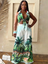 Load image into Gallery viewer, Two Piece Tropical Trouser and Sleeveless Top Set - Available in Two Colours in Sizes S - 2XL
