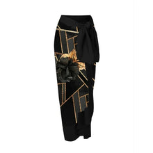 Load image into Gallery viewer, Two Piece Swimming Costume and Sarong Set - Gold and Black
