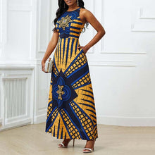 Load image into Gallery viewer, Flattering Halter Neck Dress - Available in Yellow and Blue or Red
