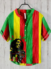 Load image into Gallery viewer, Bob Marley - Red Yellow and Green - Bamboo/Linen Shirt - Available in Sizes S - 5XL
