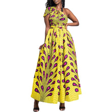 Load image into Gallery viewer, Versatile African Print Dress - Yellow Paisley - Available in UK Sizes 8 - 16
