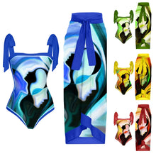 Load image into Gallery viewer, Two Piece Swimming Costume and Sarong Set - Various Colours Available
