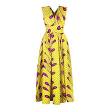 Load image into Gallery viewer, Versatile African Print Dress - Yellow Paisley - Available in UK Sizes 8 - 16
