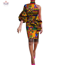 Load image into Gallery viewer, African Print Off-shoulder Cotton Midi Dress - Various Colours Available - UK Sizes 8 - 22
