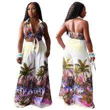 Load image into Gallery viewer, Two Piece Tropical Trouser and Sleeveless Top Set - Available in Two Colours in Sizes S - 2XL
