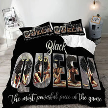 Load image into Gallery viewer, Black Queen Duvet Cover Set
