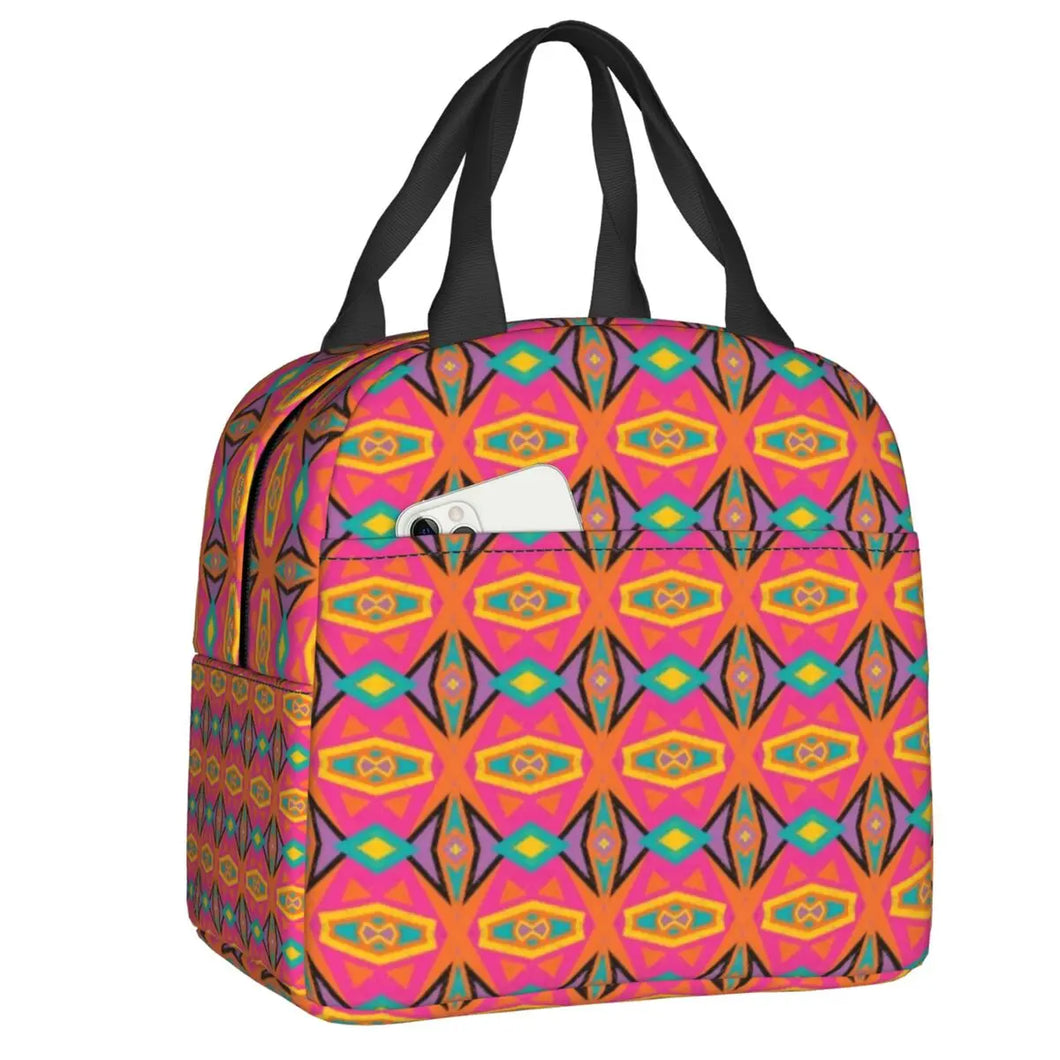 African Print Insulated Lunch Bag - Design T