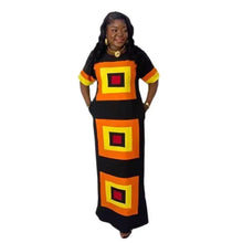 Load image into Gallery viewer, Square Pattern African Dress - Available in Black or White
