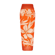 Load image into Gallery viewer, Two Piece Swimming Costume and Sarong Set - Orange Floral
