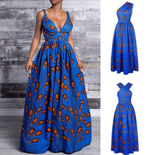 Load image into Gallery viewer, Versatile African Print Dress - Blue Paisley - Available in UK Sizes 8 - 16
