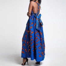 Load image into Gallery viewer, Versatile African Print Dress - Blue Paisley - Available in UK Sizes 8 - 16
