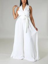 Load image into Gallery viewer, V-Neck Jumpsuit with Pleated Wide Leg  - Various Colours Available in Sizes S - XL
