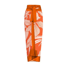 Load image into Gallery viewer, Two Piece Swimming Costume and Sarong Set - Orange Floral
