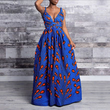 Load image into Gallery viewer, Versatile African Print Dress - Blue Paisley - Available in UK Sizes 8 - 16
