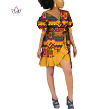 Load image into Gallery viewer, Cotton African Print Wrap Dress - Various Colours Available in UK Sizes 4 - 22
