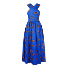 Load image into Gallery viewer, Versatile African Print Dress - Blue Paisley - Available in UK Sizes 8 - 16
