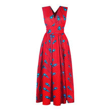 Load image into Gallery viewer, Versatile African Print Dress - Red Paisley - Available in UK Sizes 8 - 16
