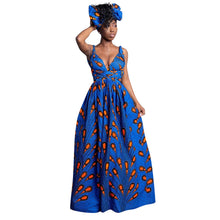 Load image into Gallery viewer, Versatile African Print Dress - Blue Paisley - Available in UK Sizes 8 - 16
