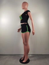 Load image into Gallery viewer, One Love Shorts and Matching Crop Top - Available in UK Sizes 8 - 16

