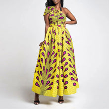 Load image into Gallery viewer, Versatile African Print Dress - Yellow Paisley - Available in UK Sizes 8 - 16
