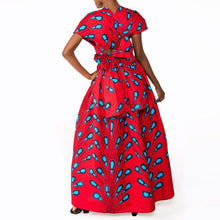 Load image into Gallery viewer, Versatile African Print Dress - Red Paisley - Available in UK Sizes 8 - 16
