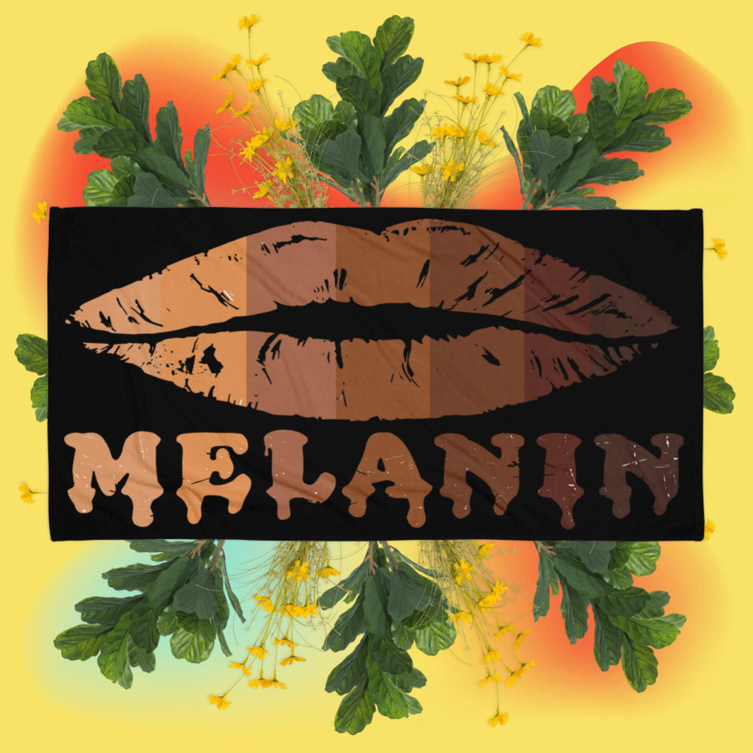 Melanin Lips Towel - In Black - Fast UK Delivery