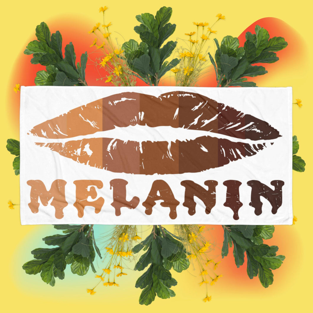 EXCLUSIVE - Melanin Lips Towel - In White - Fast UK Delivery