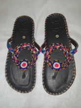 Load image into Gallery viewer, Heavy Duty Leather Sandals With Beaded Circular Design - UK Size 7

