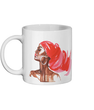 Load image into Gallery viewer, Black Woman in Red Headwrap Ceramic Mug - FAST UK DELIVERY
