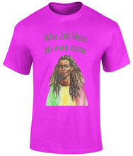 Load image into Gallery viewer, Who Jah Bless No Man Curse Rasta Man T-shirt - Various Colours Available - FAST UK DELIVERY

