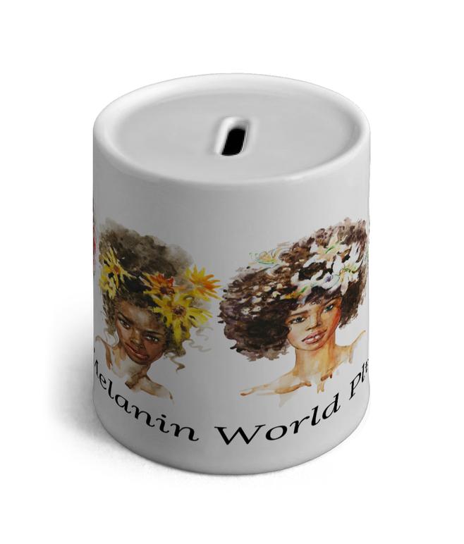 Four African Flower Girls - Ceramic Money Box - FAST UK DELIVERY