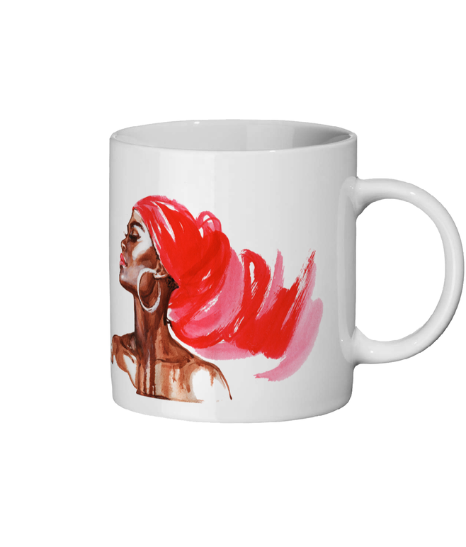 Black Woman in Red Headwrap Ceramic Mug - FAST UK DELIVERY