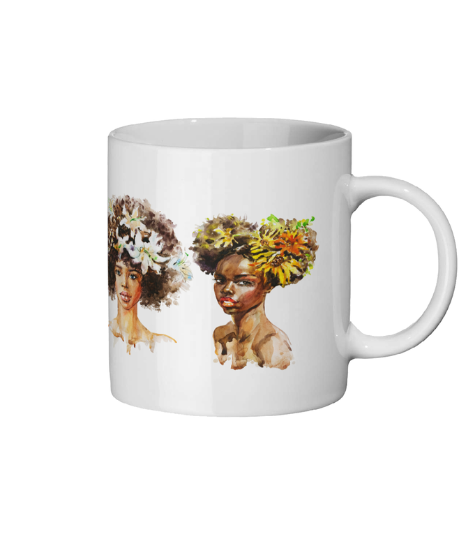 Four African Flower Girls Ceramic Mug - FAST UK DELIVERY