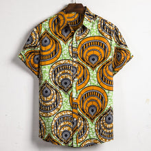 Load image into Gallery viewer, Men&#39;s Short Sleeve Dashiki Print Shirt - Design D
