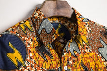 Load image into Gallery viewer, Men&#39;s Short Sleeve Dashiki Print Shirt - Design F
