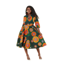 Load image into Gallery viewer, African Floral Print Knee Length Dress
