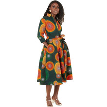Load image into Gallery viewer, African Floral Print Knee Length Dress
